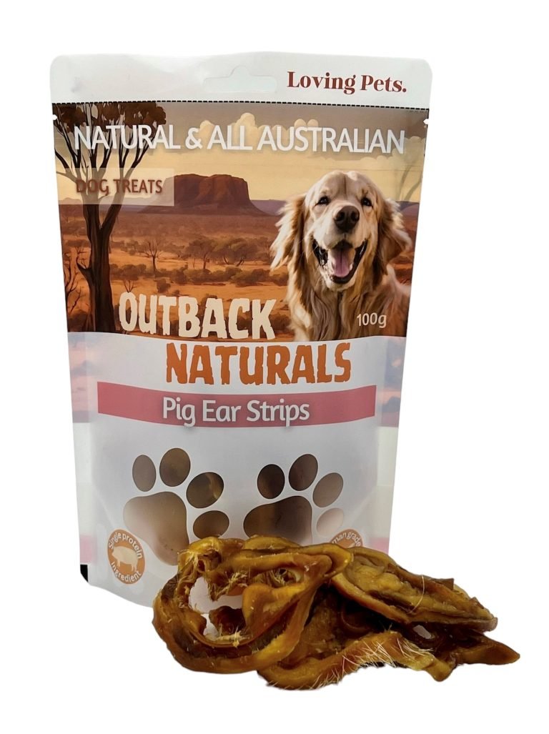 Loving Pets Dog Treats Pig Ear Strips 100gm - Woonona Petfood & Produce