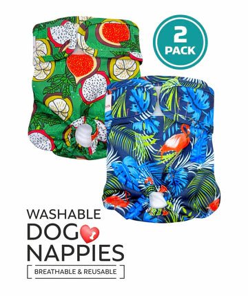 Loving Pets Washable Nappies Blue/Green - Woonona Petfoods