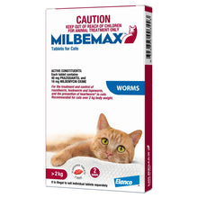 Milbemax Cat Large 2kg To 8kg 2 Tablets - Woonona Petfoods