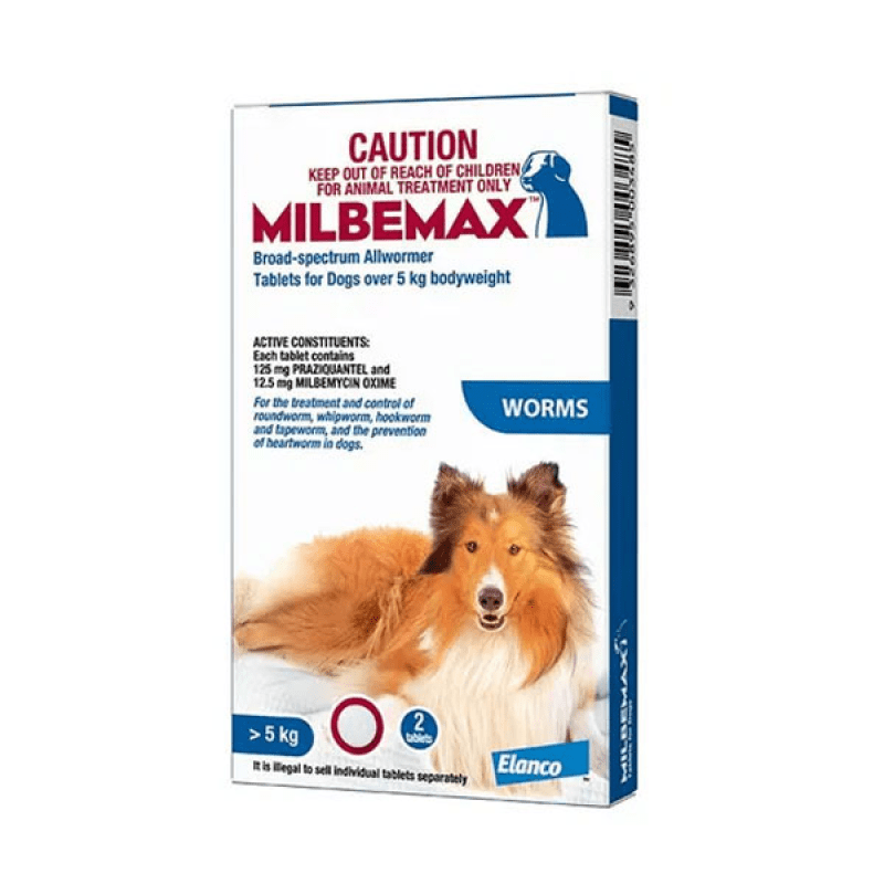 Milbemax Dog Large 5kg To 25kg 2 Tablets - Woonona Petfoods