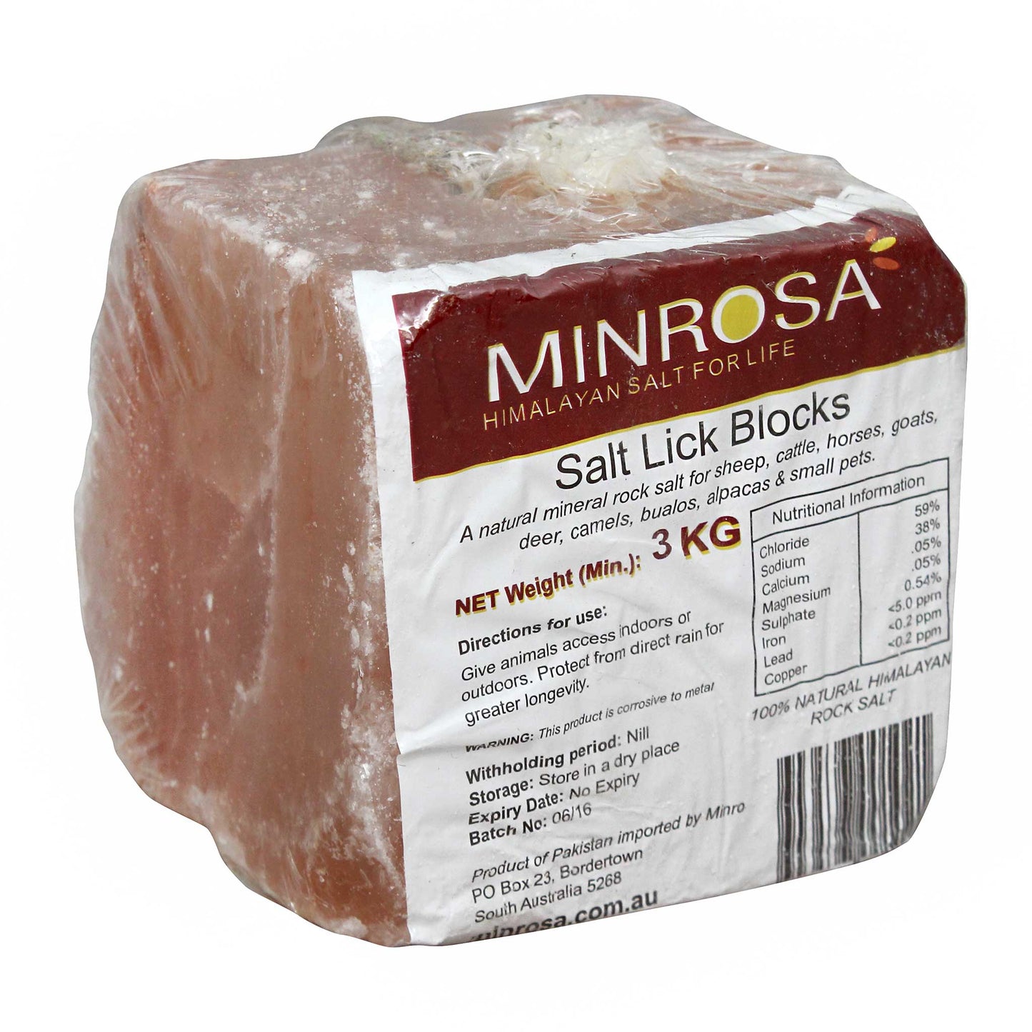 Minrosa Salt Block on a Rope - Woonona Petfoods