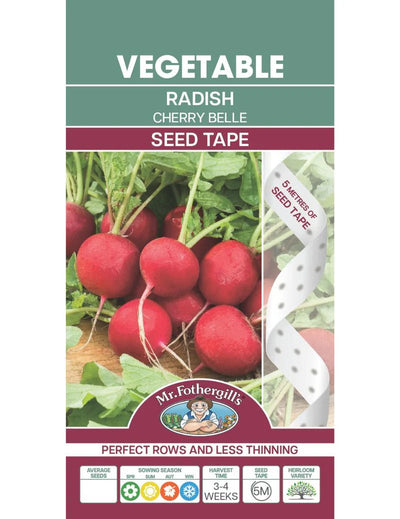 Mr Fothergills Radish Cherry Belle Seed Tape