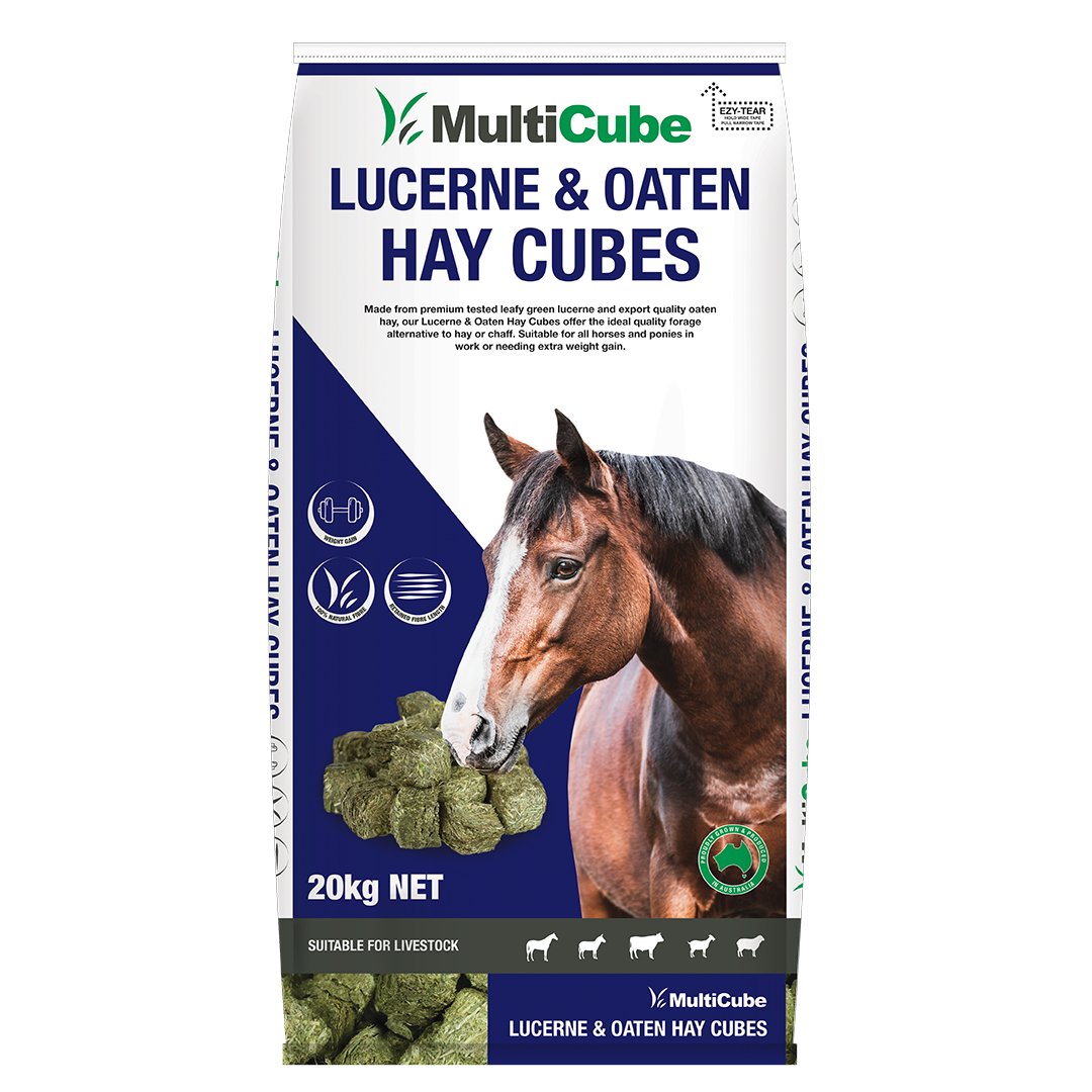 Multicube Lucerne Oaten Cubes 20kg - Woonona Petfood & Produce