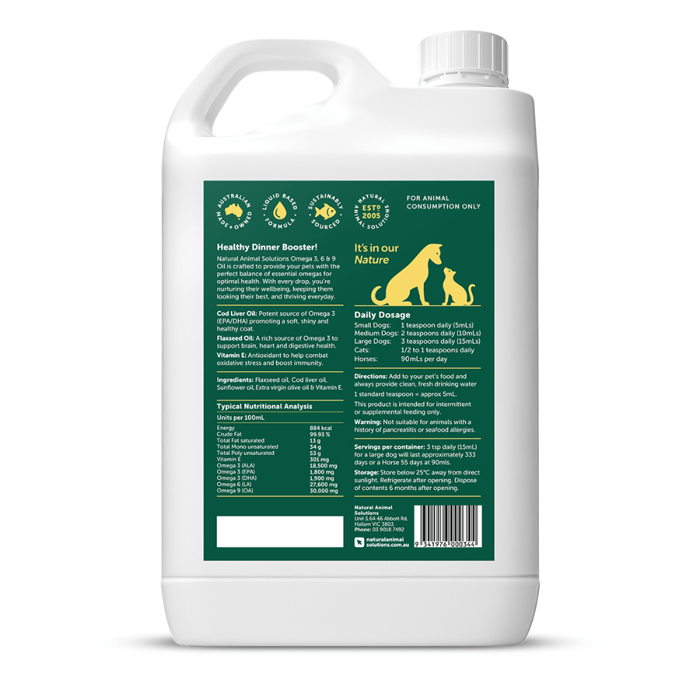 Natural Animal Solutions Omega 3 - 6 - 9 Oil - Woonona Petfoods