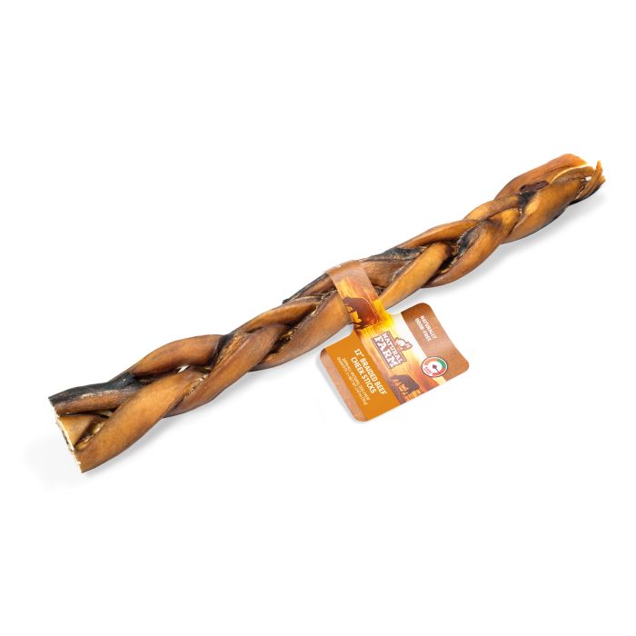 Natural Farm Braided Beef Cheek Stick 30cm - Woonona Petfoods