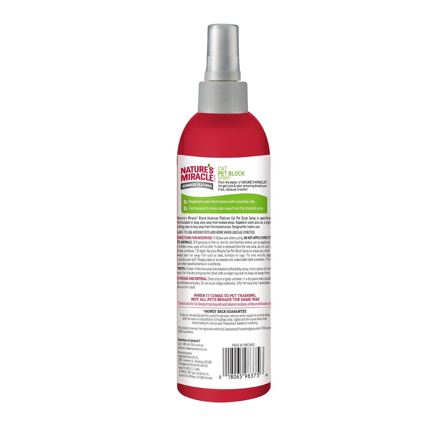Natures Miracle Repellent Spray For Cats 236ml - Woonona Petfood & Produce