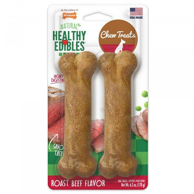 Nylabone Healthy Edibles Long Last Roast Beef Wolf 2 Pack - Woonona Petfoods