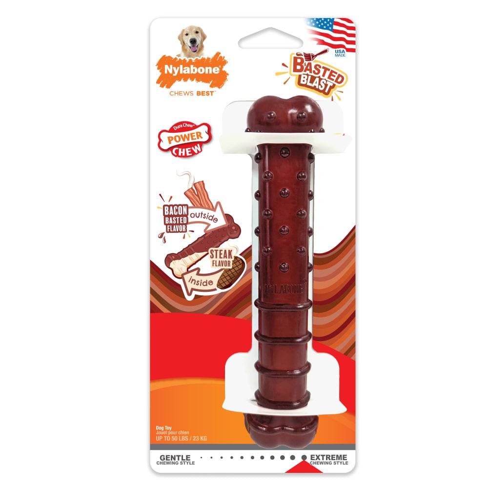 Nylabone Power Basted Bone Steak/Bacon Flavour Giant - Woonona Petfood & Produce