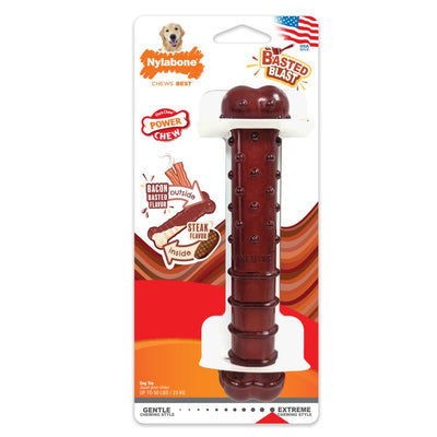 Nylabone Power Basted Bone Steak/Bacon Flavour Giant - Woonona Petfood & Produce