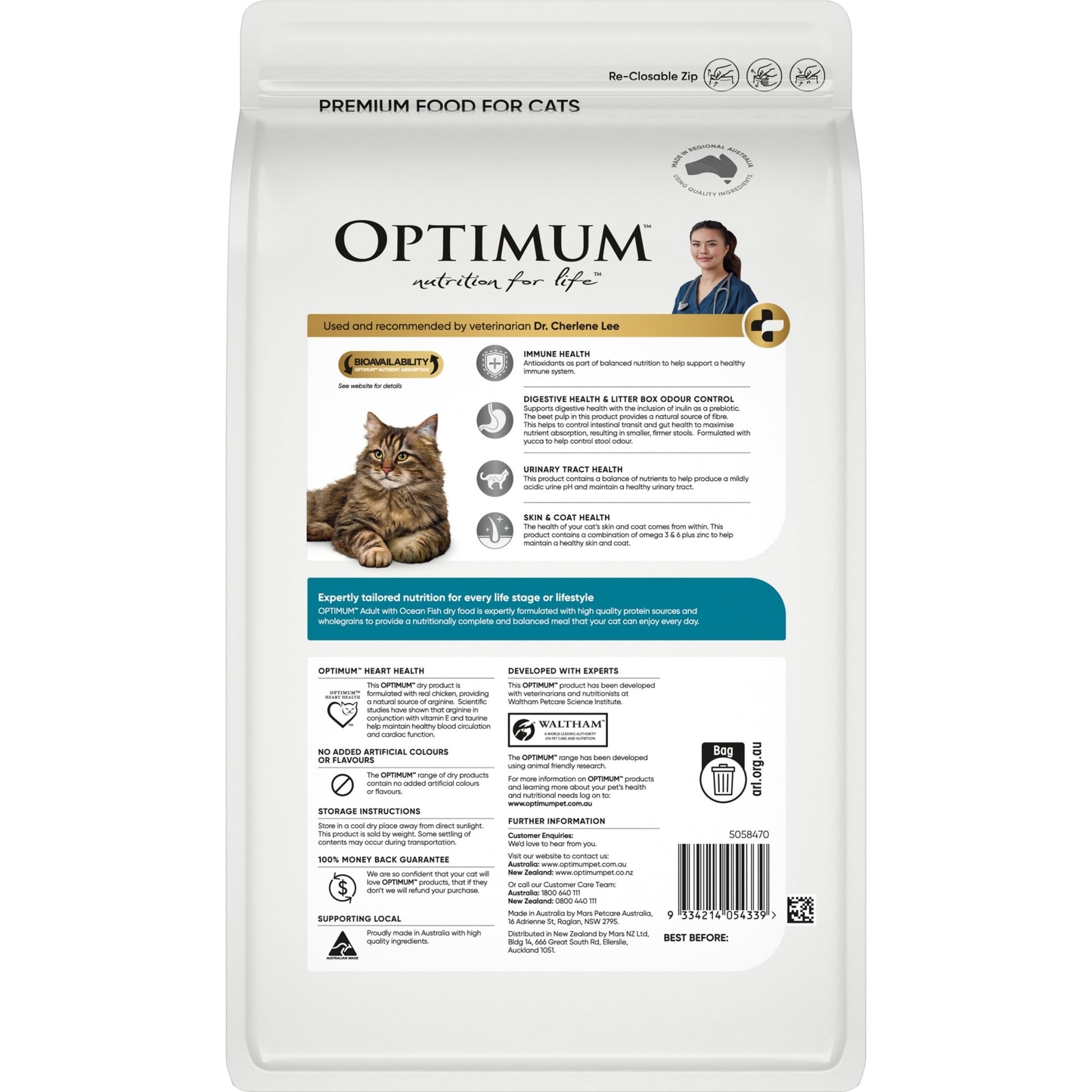 Optimum Dry Cat Food Adult Ocean Fish - Woonona Petfood & Produce