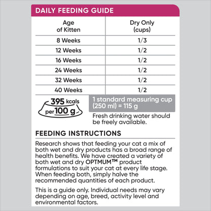 Optimum Dry Cat Food Kitten 1.4kg - Woonona Petfoods