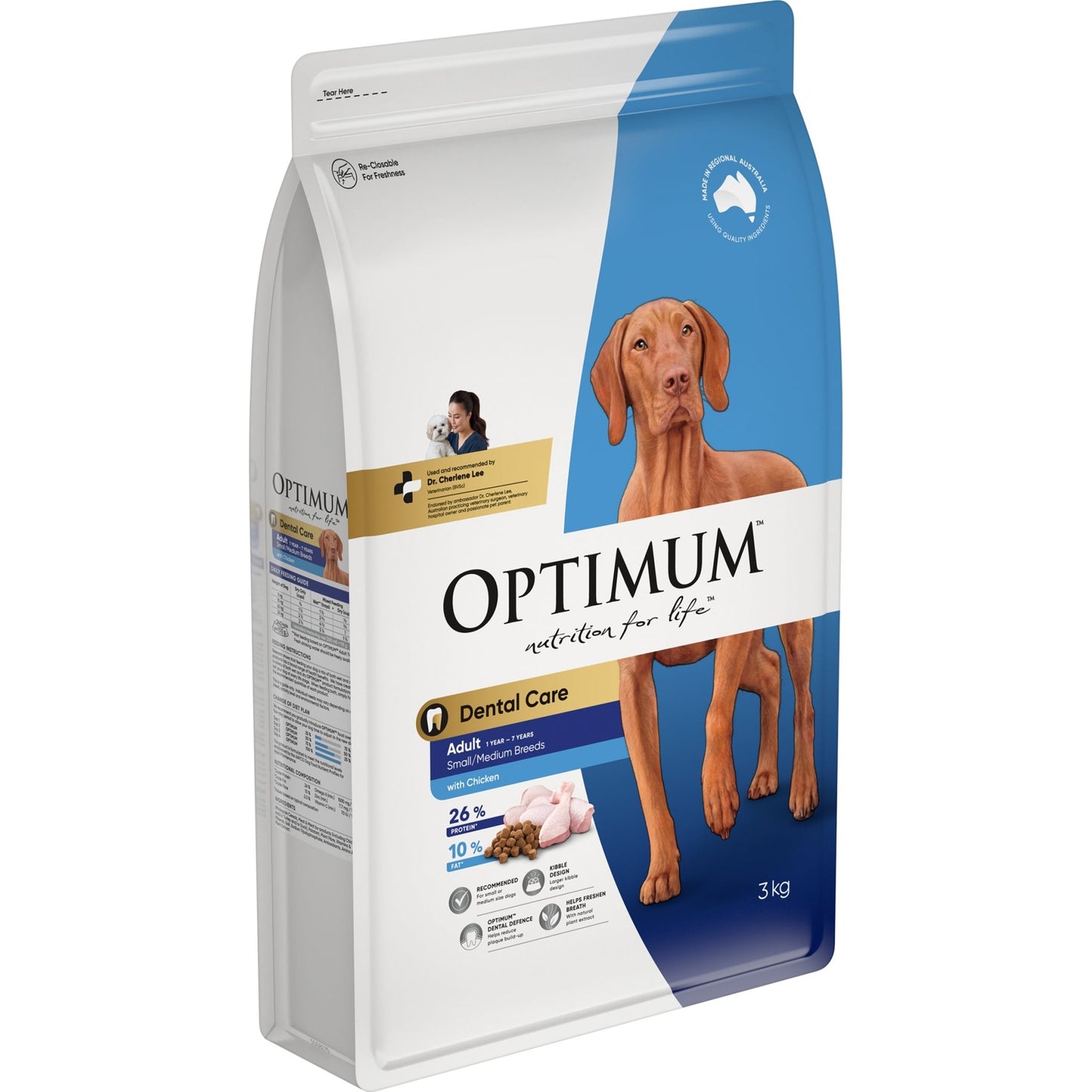 Optimum Dry Dog Food Adult Dental Care with Chicken 3kg - Woonona Petfood & Produce