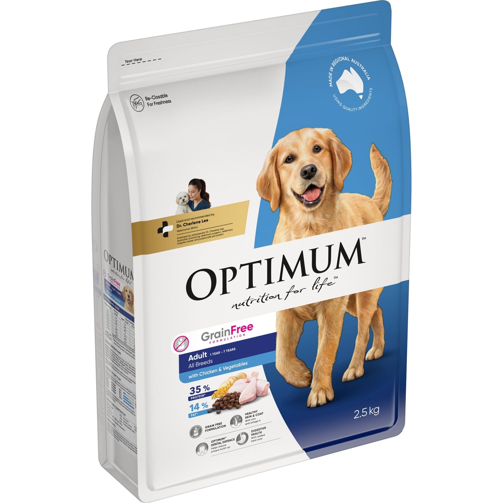 Optimum Grain Free Dry Dog Food Chicken and Vegetables 2.5kg - Woonona Petfood & Produce