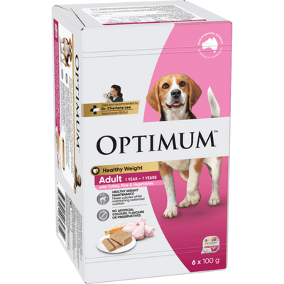 Optimum Wet Dog Food Healthy Weight Turkey Rice and Veg 6x100g - Woonona Petfoods