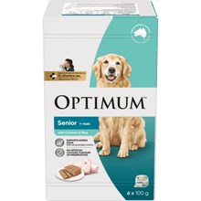Optimum Wet Dog Food Senior Chicken and Rice 6x100g - Woonona Petfoods