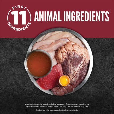 ORIJEN Chunks and Shreds Beef & Tuna Entree in Bone Broth 12 x 85g - Woonona Petfoods