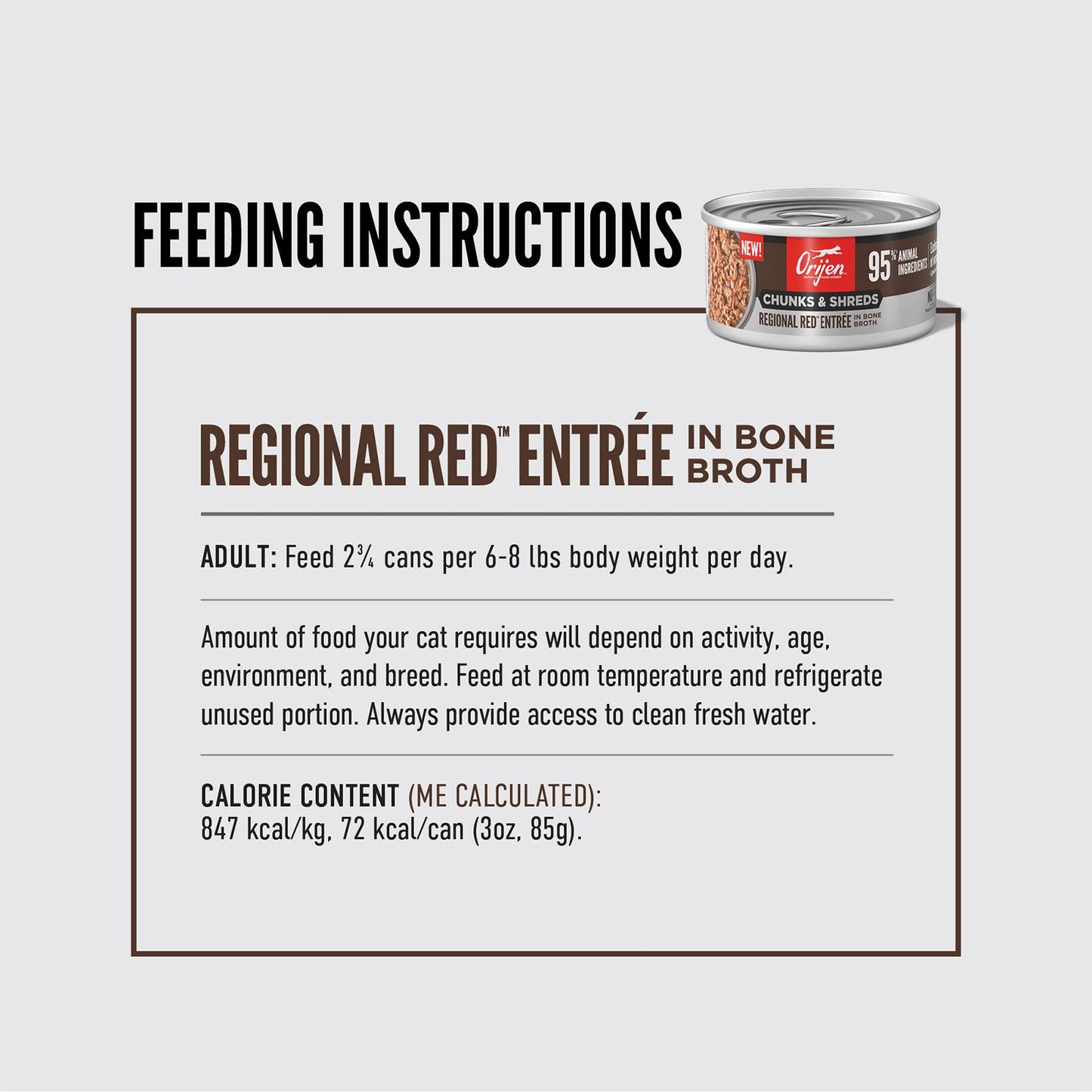 ORIJEN Chunks and Shreds Regional Red in Bone Broth 12 x 85g - Woonona Petfoods