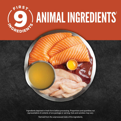 ORIJEN Chunks and Shreds Salmon & Chicken Entree in Bone Broth 12 x 85g - Woonona Petfoods