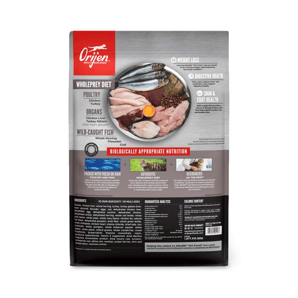 ORIJEN Fit and Trim Dry Cat Food 1.8kg - Woonona Petfoods