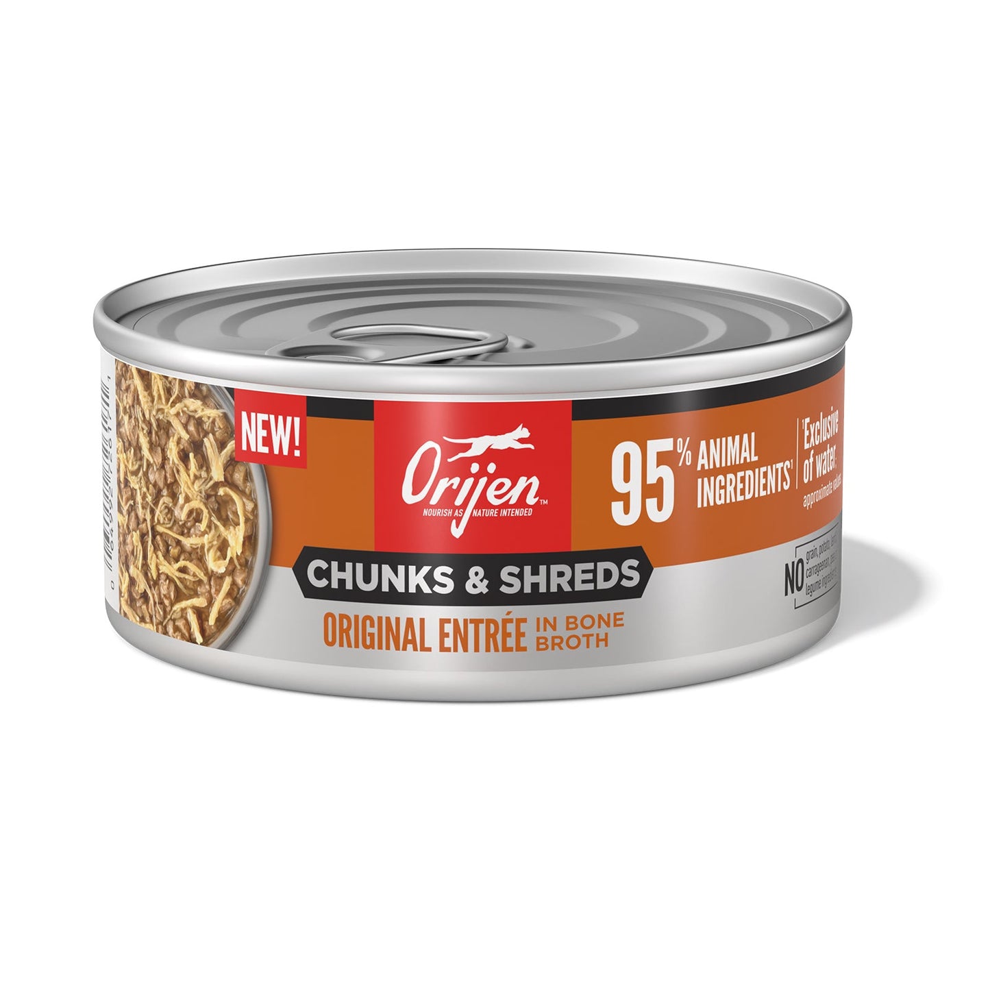 ORIJEN Original Chunks and Shreds Entree in Bone Broth 6 x 155g - Woonona Petfoods