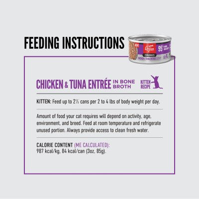 ORIJEN Original Chunks and Shreds Kitten Chicken & Tuna Entree in Bone Broth 6 x 155g - Woonona Petfoods