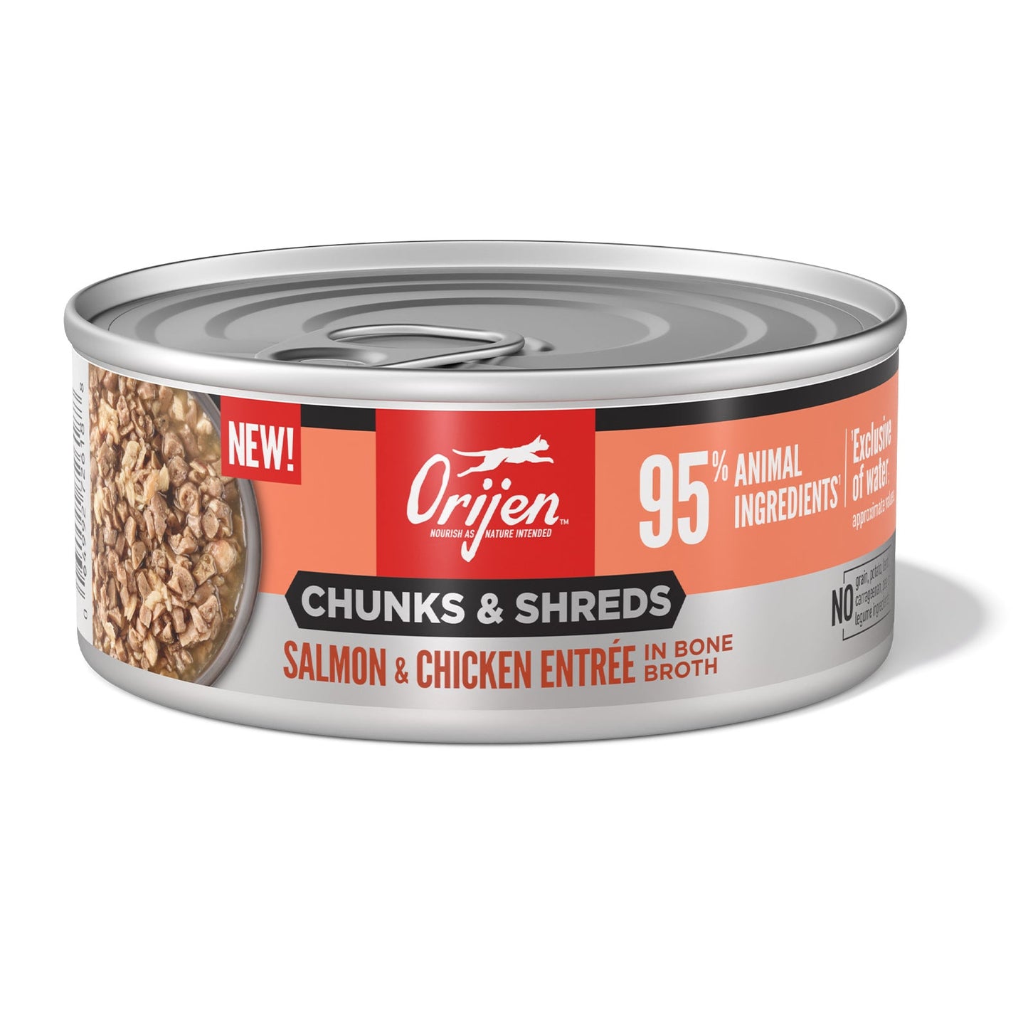ORIJEN Original Chunks and Shreds Salmon & Chicken Entree in Bone Broth 6 x 155g - Woonona Petfoods
