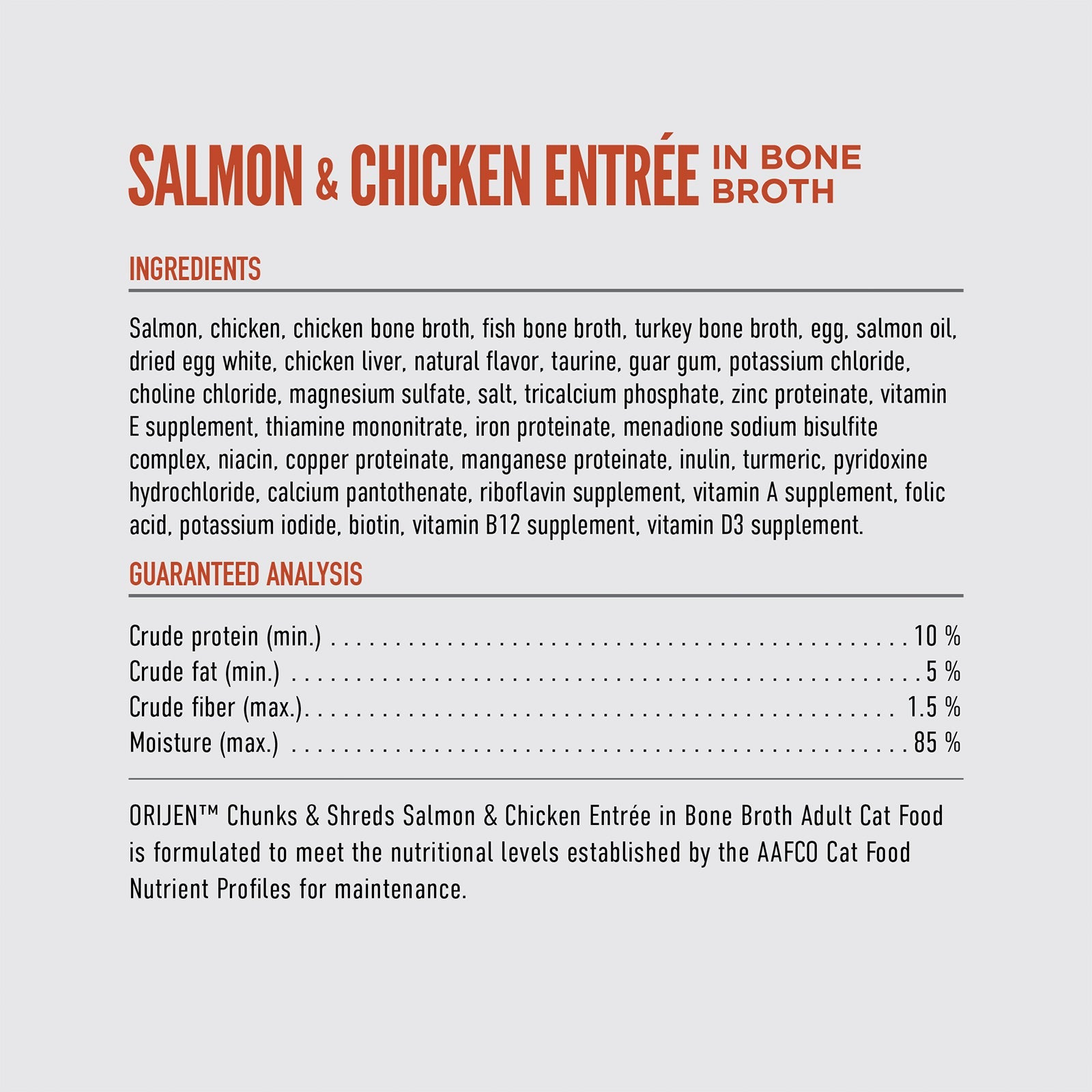 ORIJEN Original Chunks and Shreds Salmon & Chicken Entree in Bone Broth 6 x 155g - Woonona Petfoods