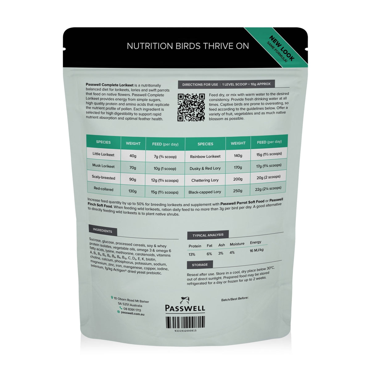 Passwell Complete Lorikeet Diet - Woonona Petfoods
