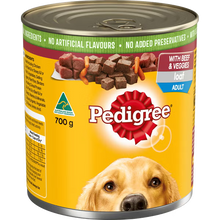 Pedigree Wet Dog Food Can Beef and Vegetable Loaf 700g