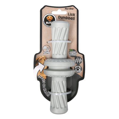 Pet One Dog Toy Blitz Rubber Lick Dumbbell Grey