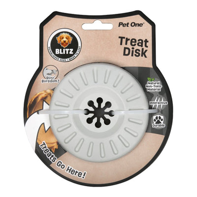 Pet One Dog Toy Blitz Rubber Treat Disk Grey