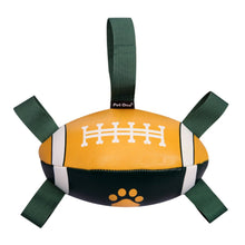 Pet One Dog Toy Interactive Football with Toggles Green/Gold - Woonona Petfoods
