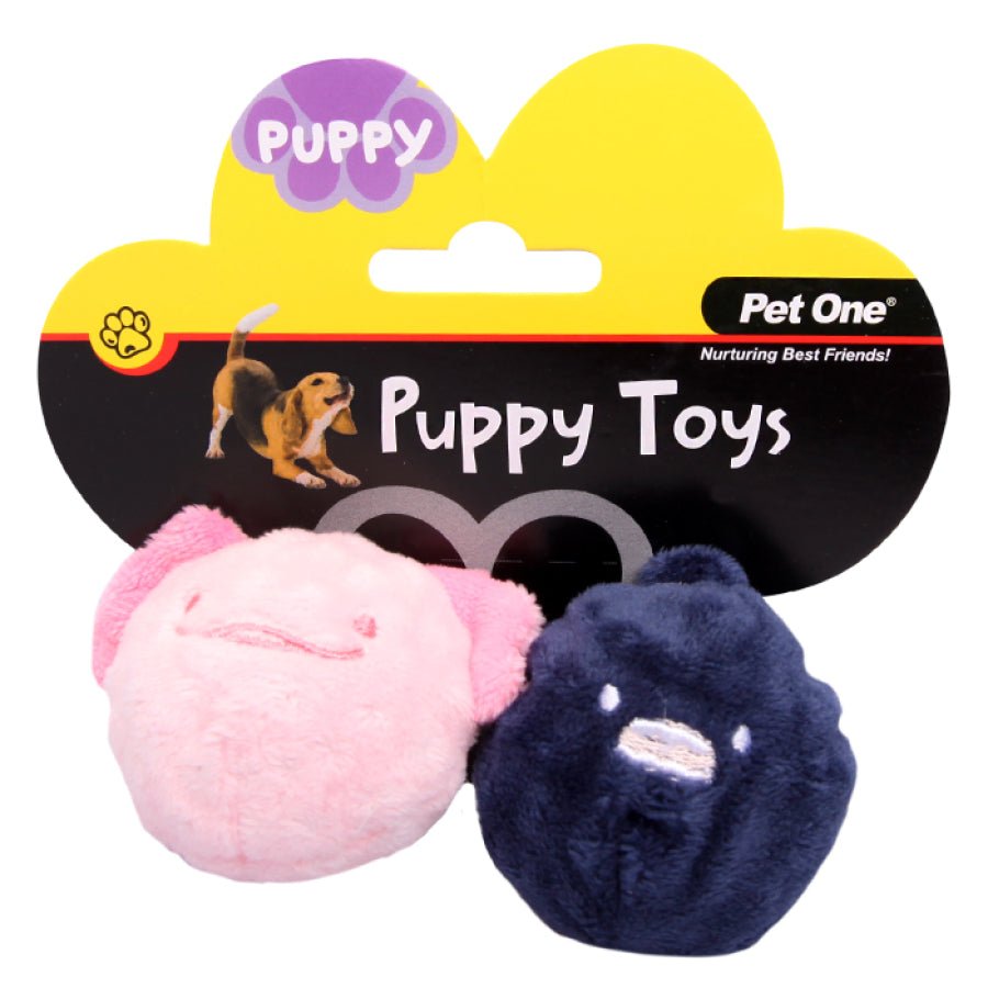 Pet One Dog Toy Puppy Squeaky Shark & Axolotl Ball 2pcs Set 5.5cm - Woonona Petfoods