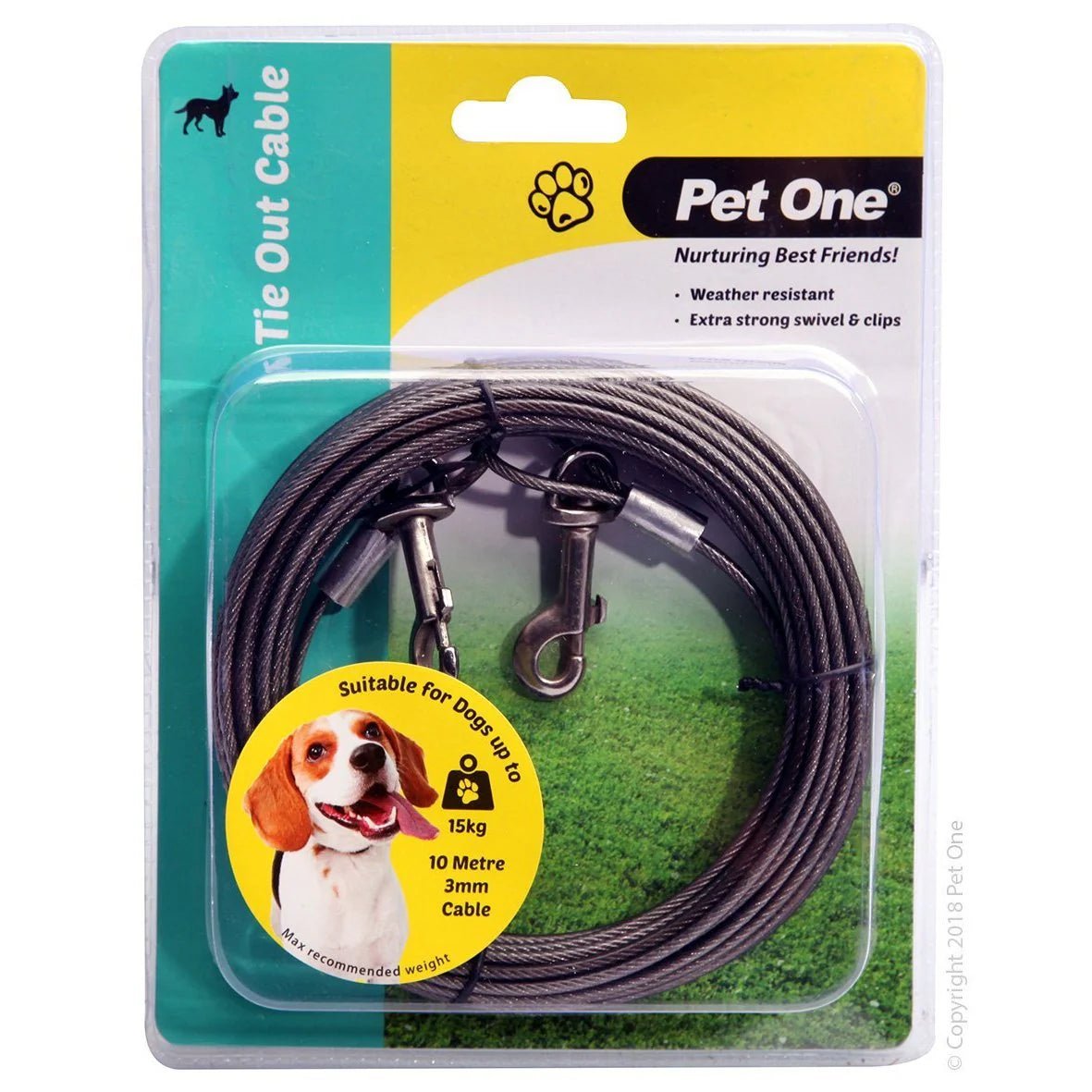Pet One Tie Out Cable 3mm Up to 15kg - Woonona Petfoods