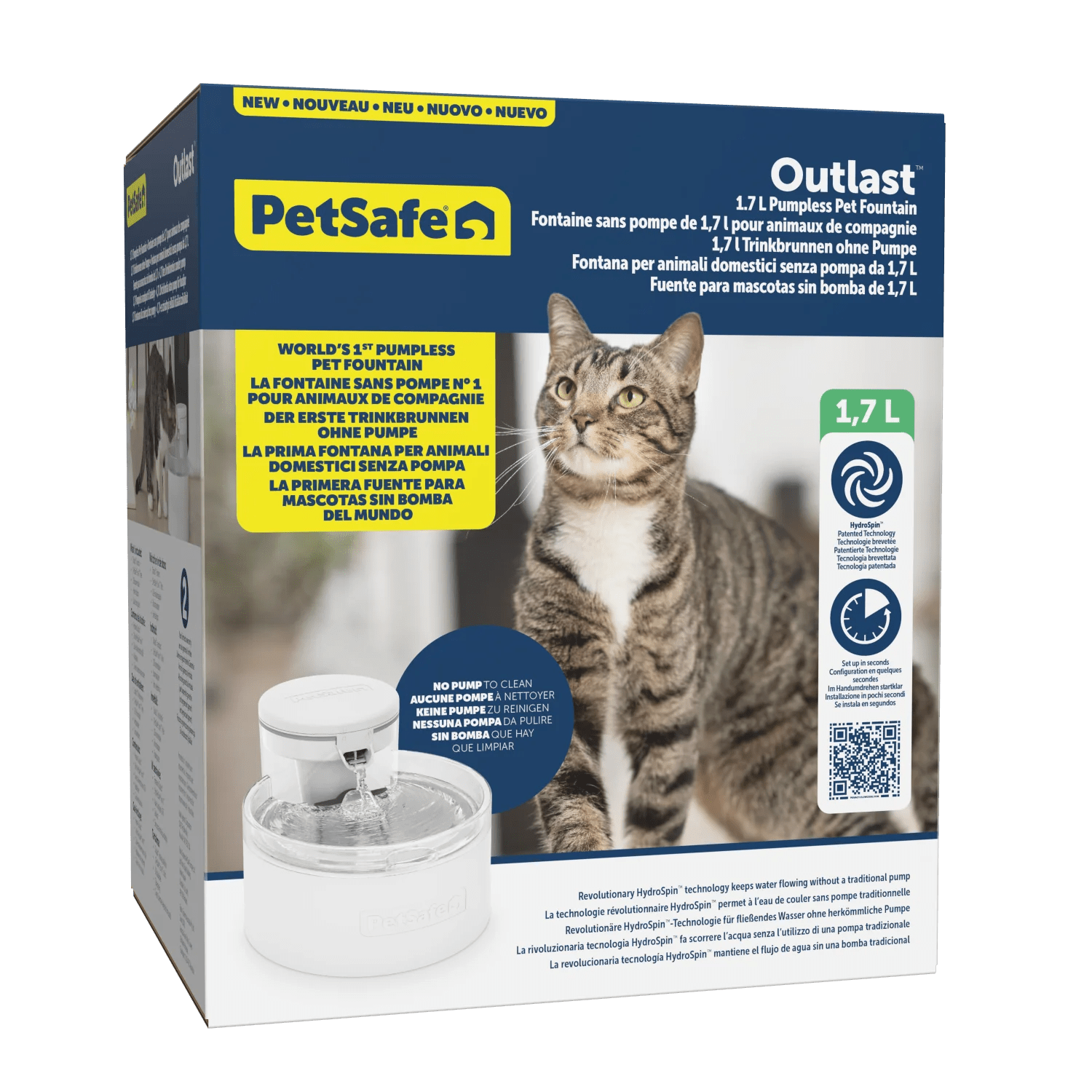 Petsafe Outlast Pumpless Pet Fountain 1.7 Litre - Woonona Petfood & Produce