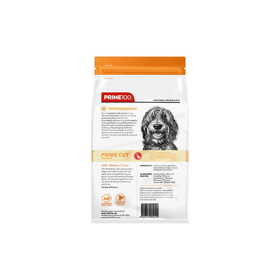 Prime SPD Chicken Treats for Dogs 100g - Woonona Petfoods