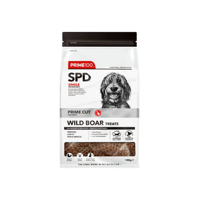 Prime100 SPD Wild Boar Treats for Dogs 100g