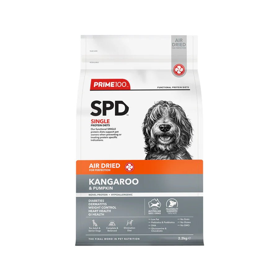 Prime100 SPD Air Dried Kangaroo and Pumpkin - Woonona Petfoods