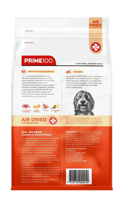 Prime100 SPD Air Dried Venison and Sweet Potato - Woonona Petfoods