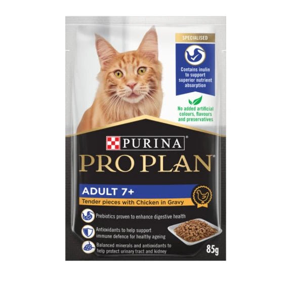 Pro Plan Cat Wet Pouch Adult 7+ Chicken 85g - Woonona Petfood & Produce