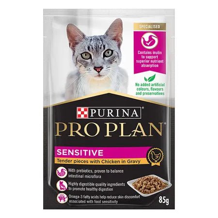 Pro Plan Cat Wet Pouch Sensitive Chicken 85g - Woonona Petfood & Produce