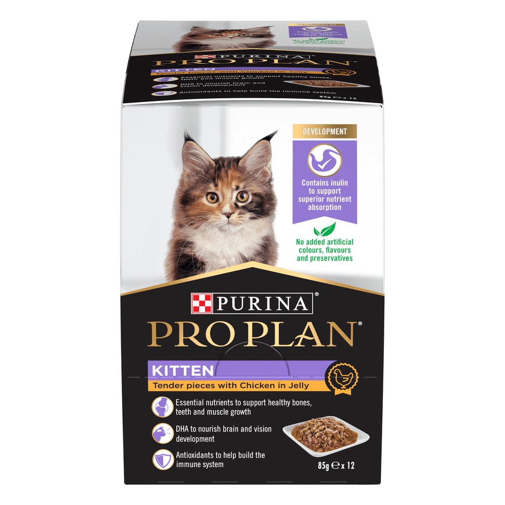 Pro Plan Cat Wet Pouches Kitten Chicken 12x85g - Woonona Petfood & Produce