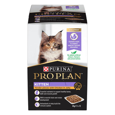 Pro Plan Cat Wet Pouches Kitten Chicken 12x85g - Woonona Petfood & Produce