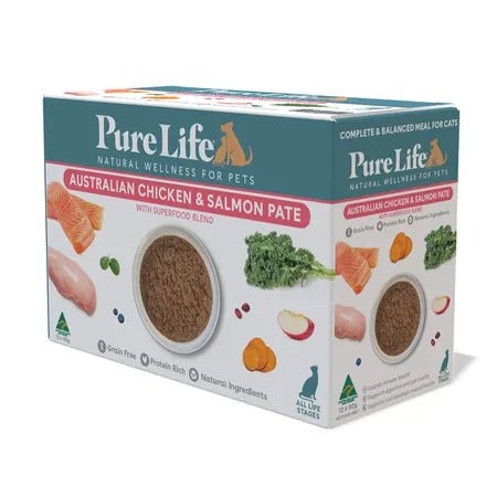 Pure Life Adult Wet Cat Chicken & Salmon 12 x 80g - Woonona Petfood & Produce