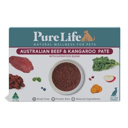 Pure Life Adult Wet Cat Kangaroo & Beef 12 x 80g - Woonona Petfood & Produce