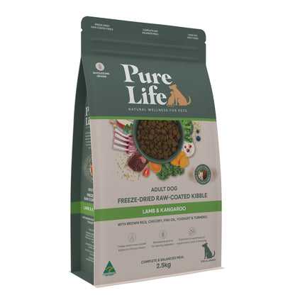 Pure Life Freeze Dried Raw Coated Adult Dog Food Lamb & Kangaroo - Woonona Petfoods