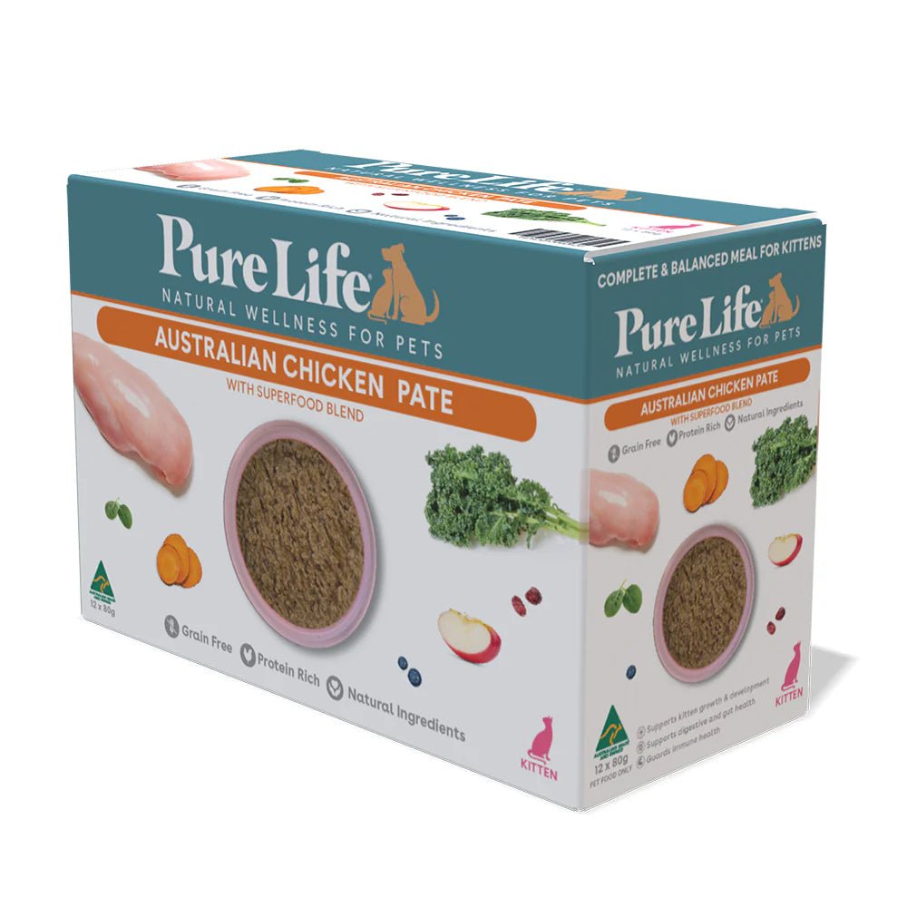 Pure Life Kitten Wet Cat Chicken 12 x 80g - Woonona Petfood & Produce