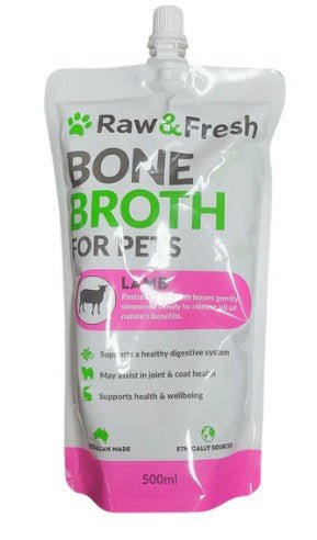 Raw & Fresh Bone Broth 500ml - Woonona Petfoods