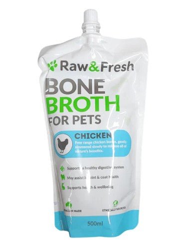 Raw & Fresh Bone Broth 500ml - Woonona Petfoods