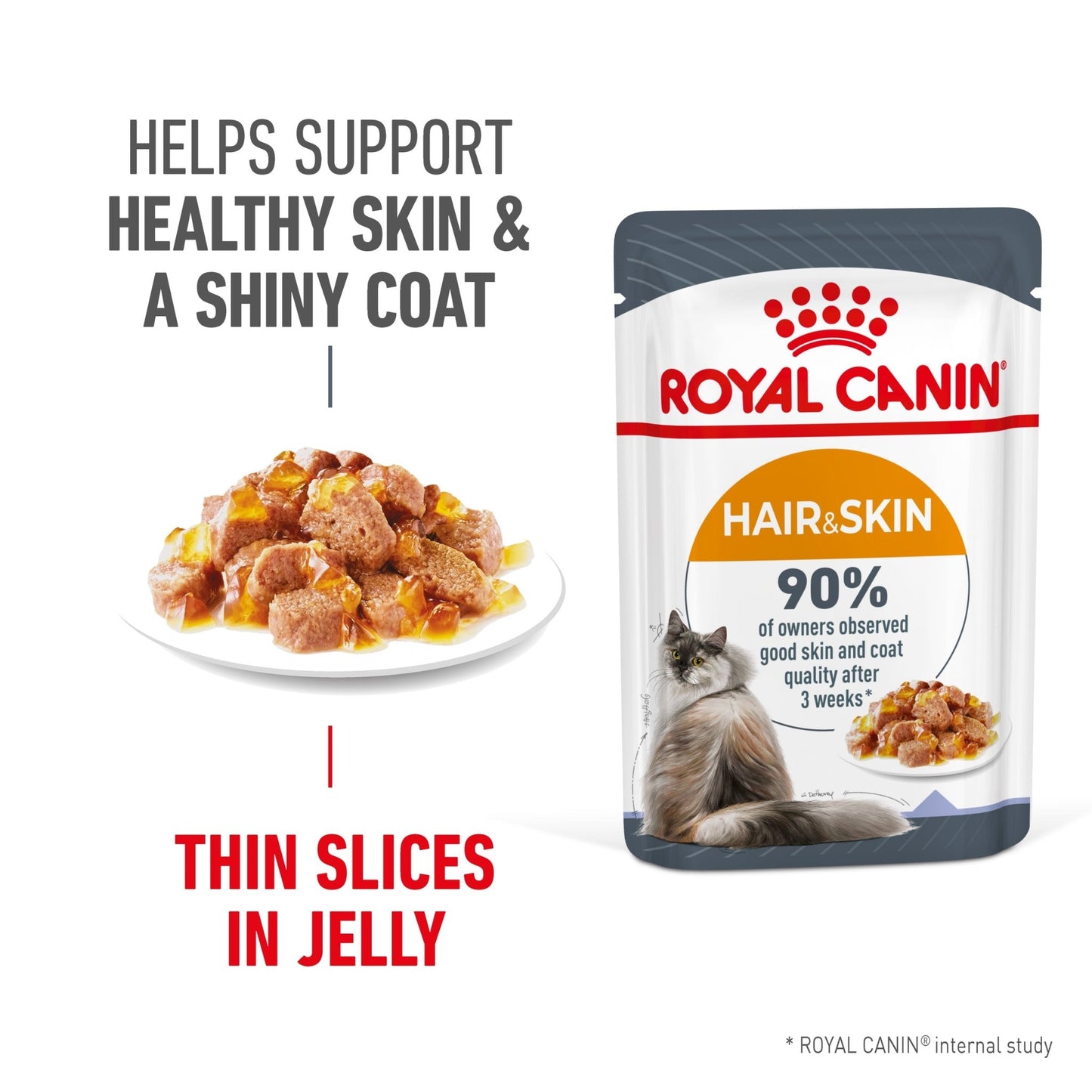 Royal Canin Wet Cat Food Hair and Skin Jelly 12x85g - Woonona Petfoods